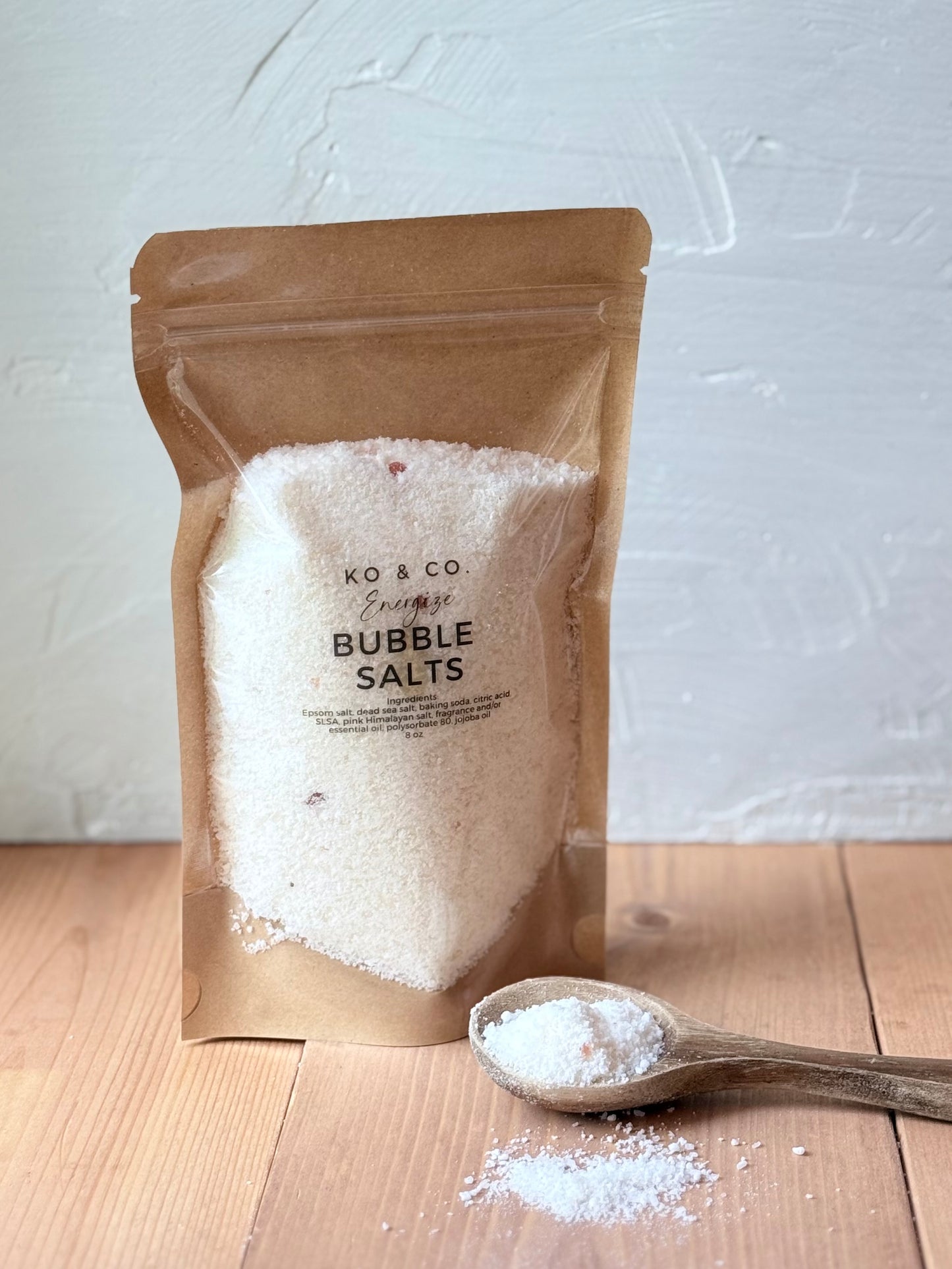 Handcrafted bubbling bath salts