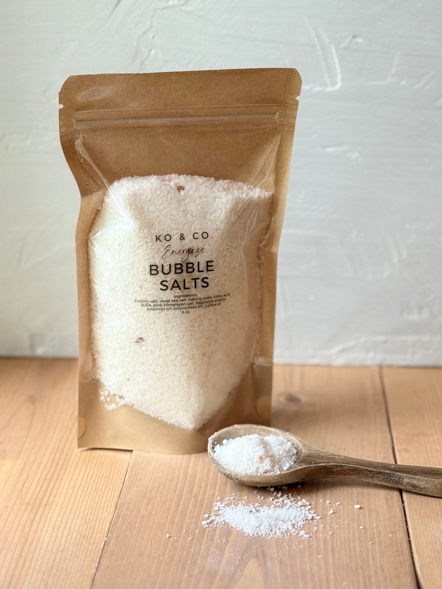Handcrafted bubbling bath salts